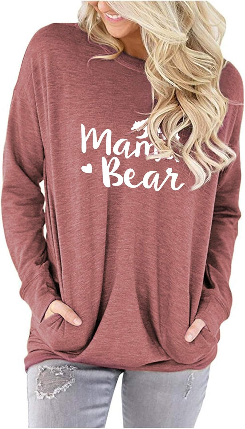 Women's Crewneck Long Sleeve Sweatshirt - Casual Loose Fit Top