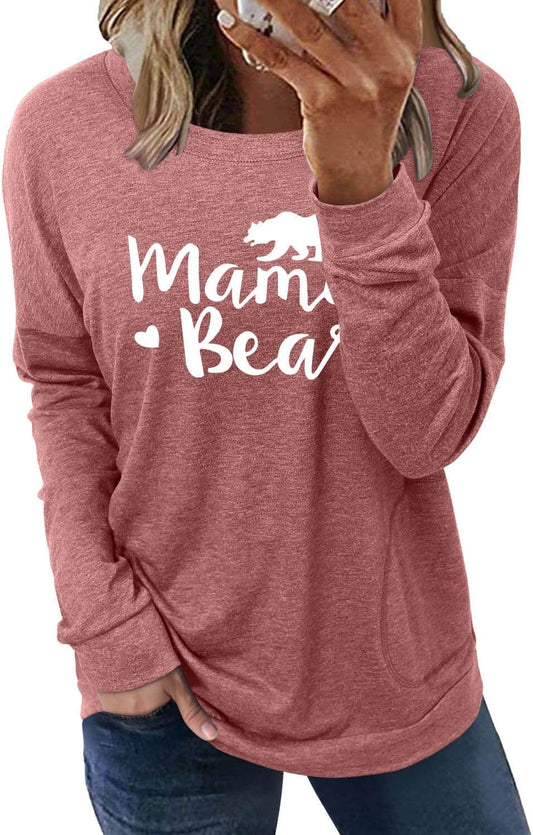 Women's Crewneck Long Sleeve Sweatshirt - Casual Loose Fit Top