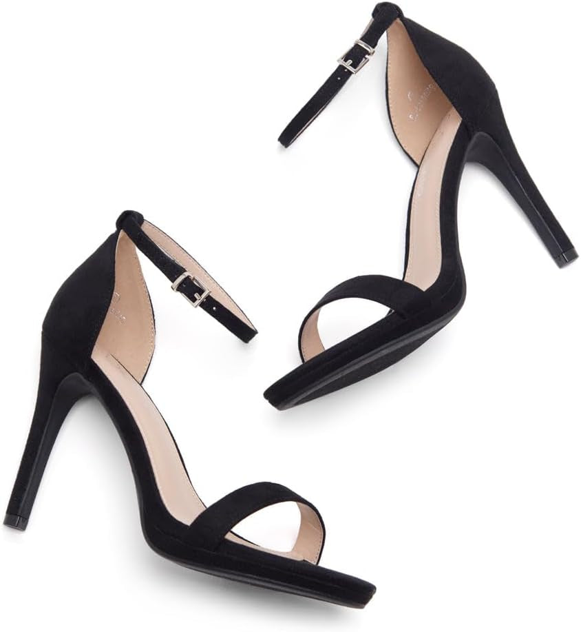Women’S High Heels – Open Toe Stiletto Heels with Adjustable Ankle Strap | Dressy Sexy Strappy Heeled Sandals for Wedding, Prom, Party & Evening Wear
