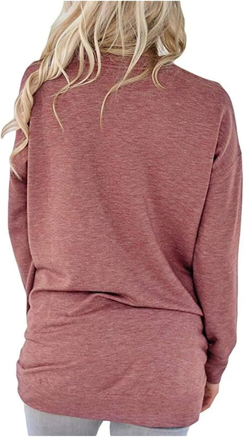 Women's Crewneck Long Sleeve Sweatshirt - Casual Loose Fit Top